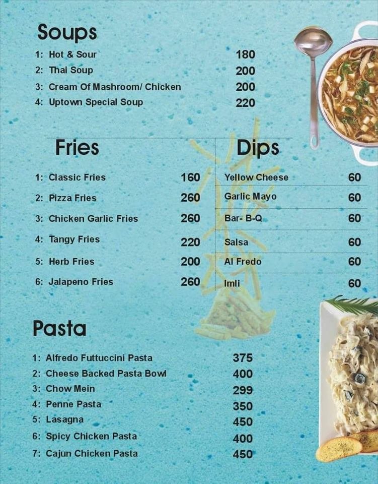 Uptown Lounge Menu - Food Pakistan