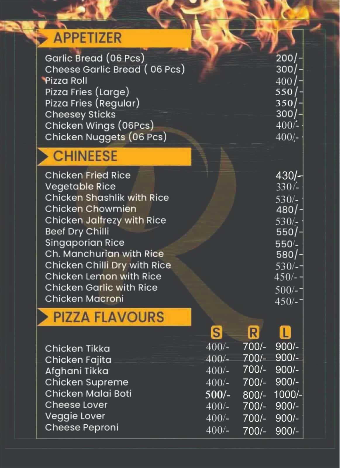 Rao Rajput Restaurant Menu