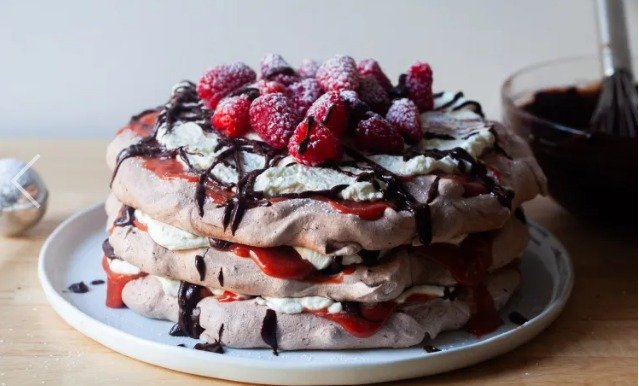 Indulgent Delight Chocolate Raspberry Pavlova Stack Recipe