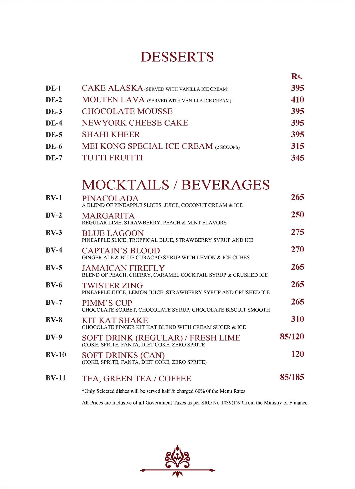 Mei Kong menu page 3