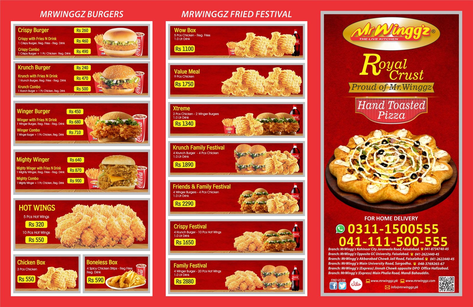Mr Winggz menu page 1