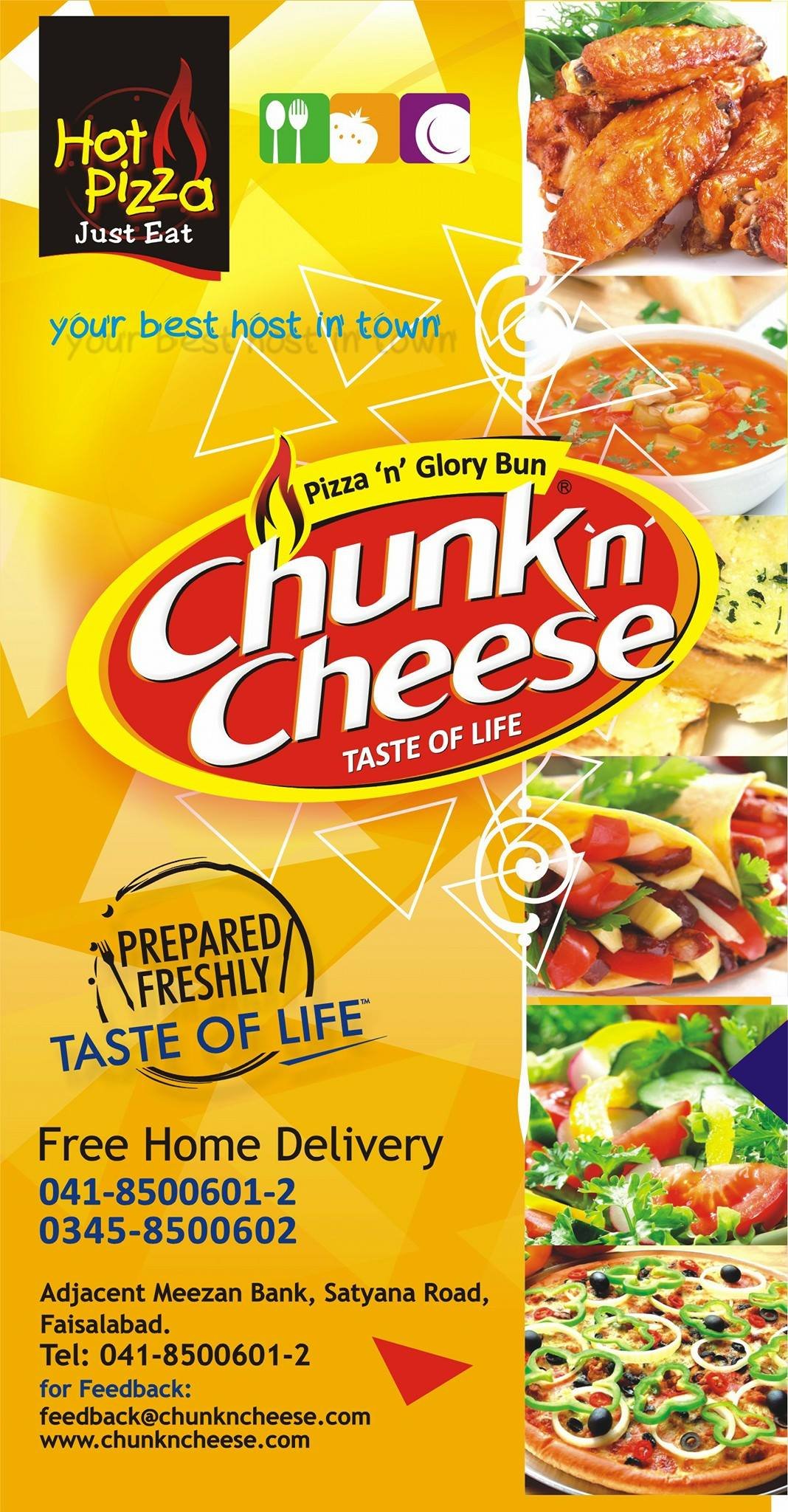 Chunk n Cheese menu page 1