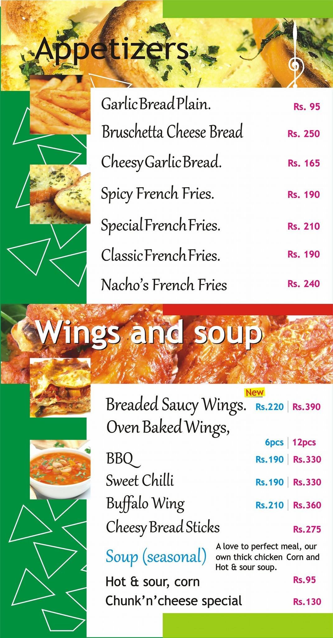 Chunk n Cheese menu page 2