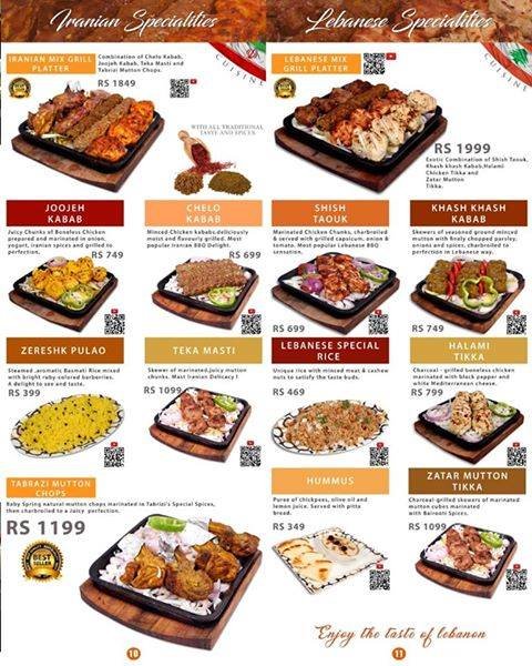 Options An Exotic Restaurant menu page 7