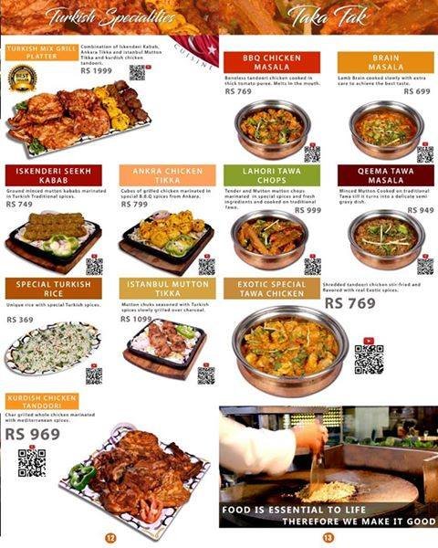 Options An Exotic Restaurant menu page 9