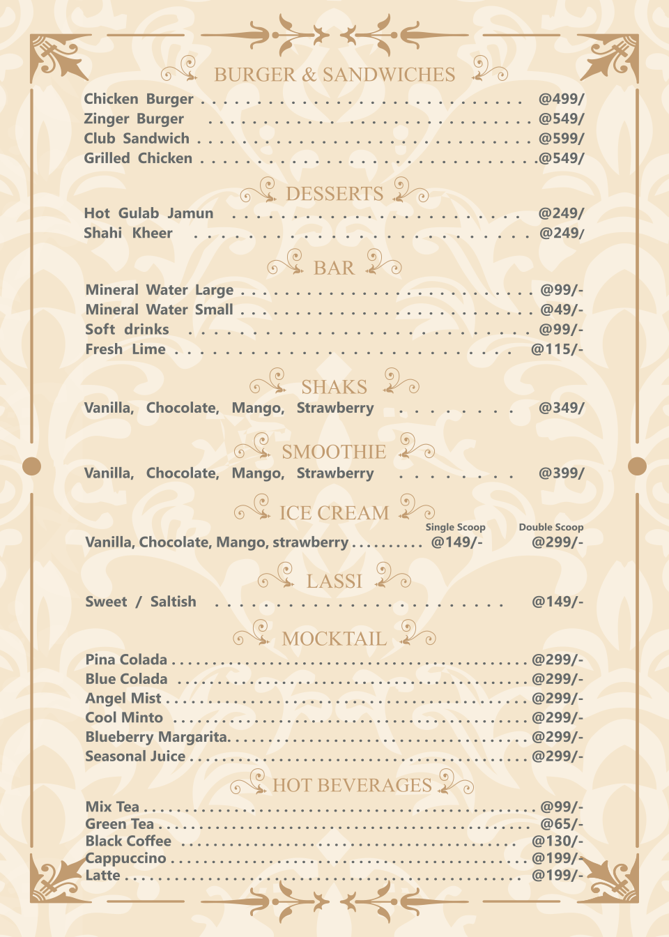 Yogi Haus Restaurant menu page 5