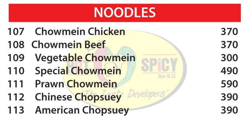 Karachi Hot and Spicy BBQ menu page 1