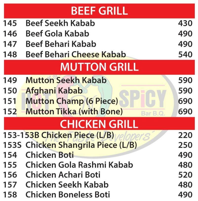 Karachi Hot and Spicy BBQ menu page 3