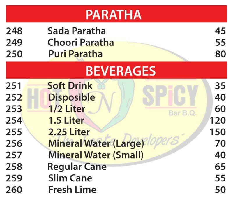 Karachi Hot and Spicy BBQ menu page 4