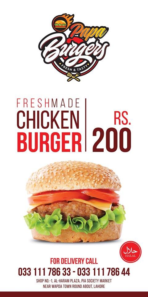 Papa Burgers menu page 2