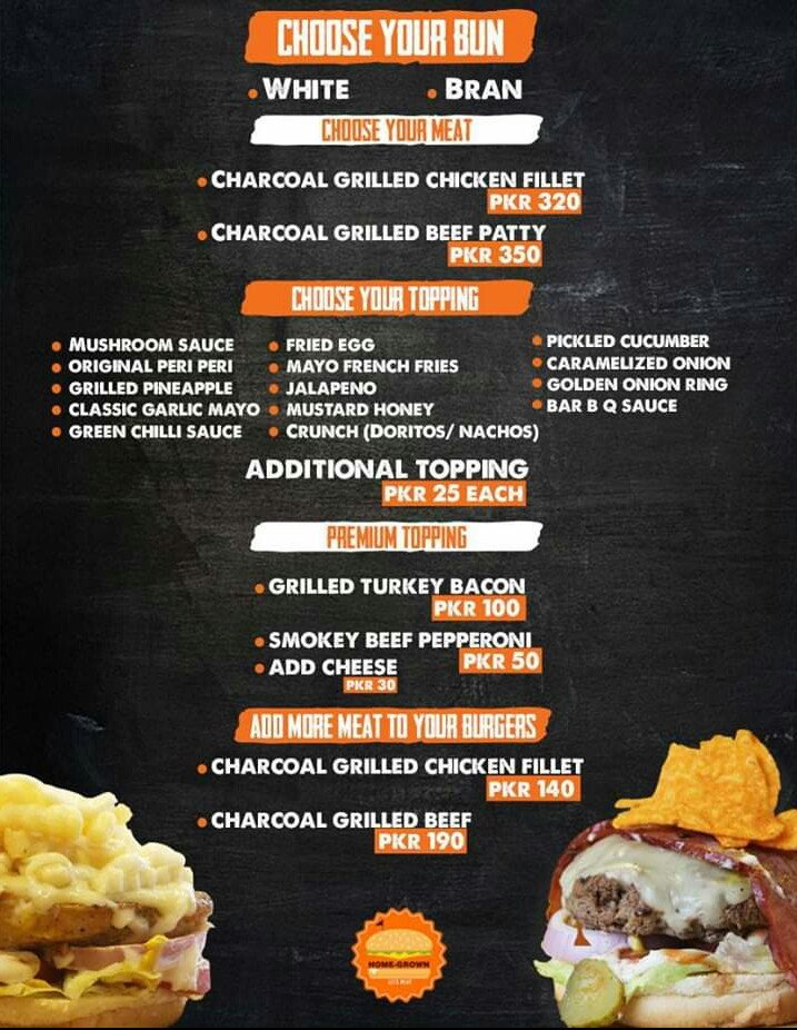 Home-grown menu page 1
