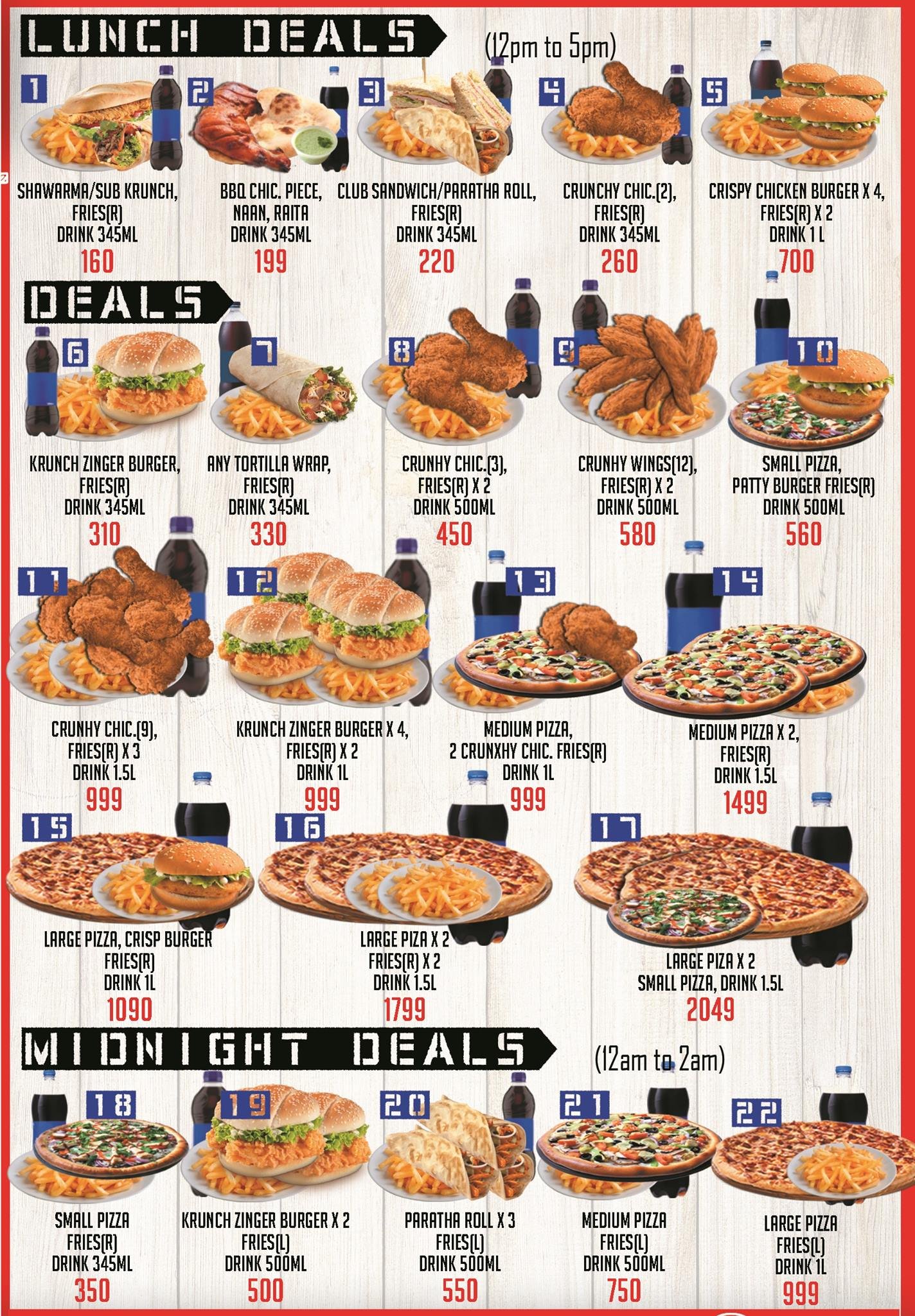 Shukr menu page 1