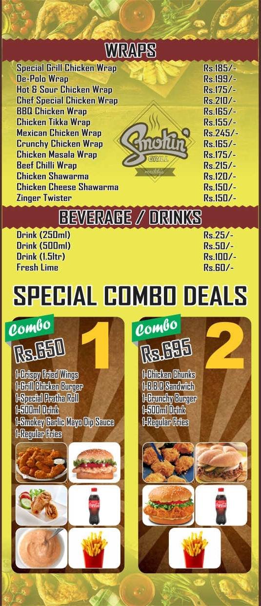 Smokin Grill menu page 2