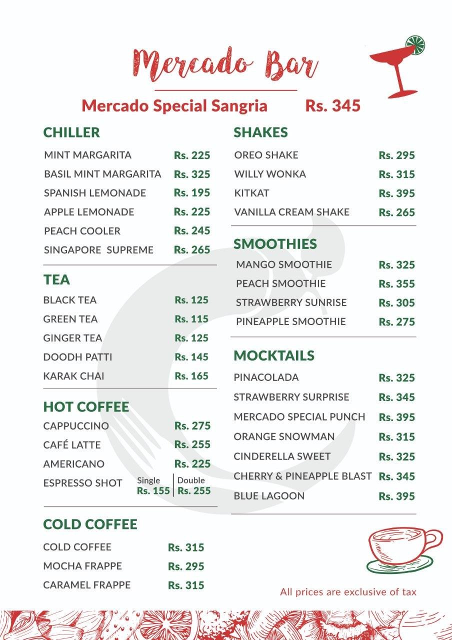 Mercado Cuisine menu page 1