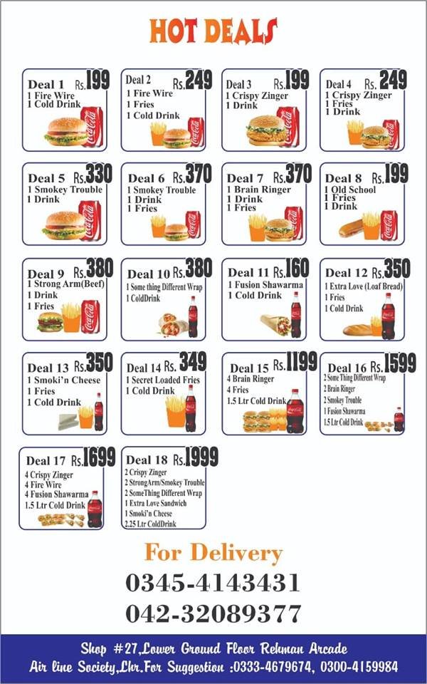 Recharge Cafe menu page 3