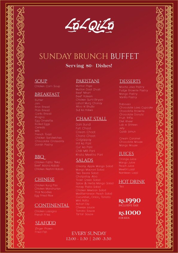 LalQila Lahore menu page 5