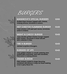 Mangroves - The ultimate cuisine menu page 1