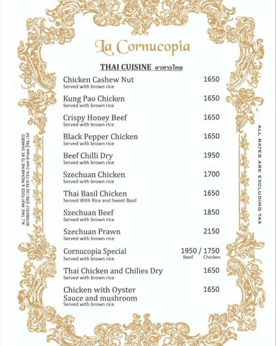 La Cornucopia Restaurant menu page 4