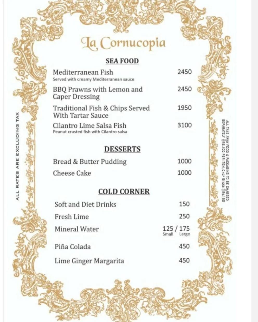 La Cornucopia Restaurant menu page 5