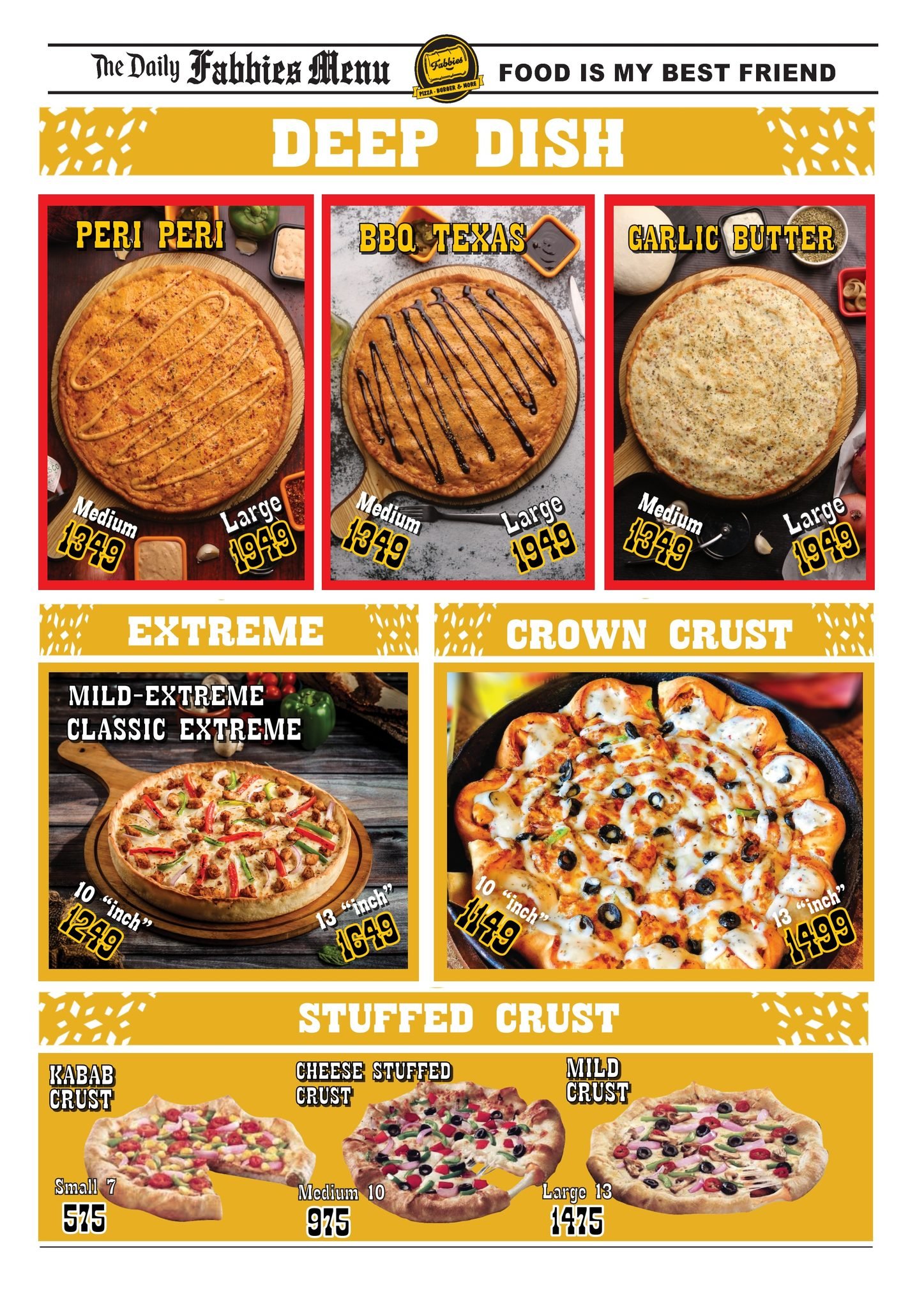 Fabbies Pizza menu page 2