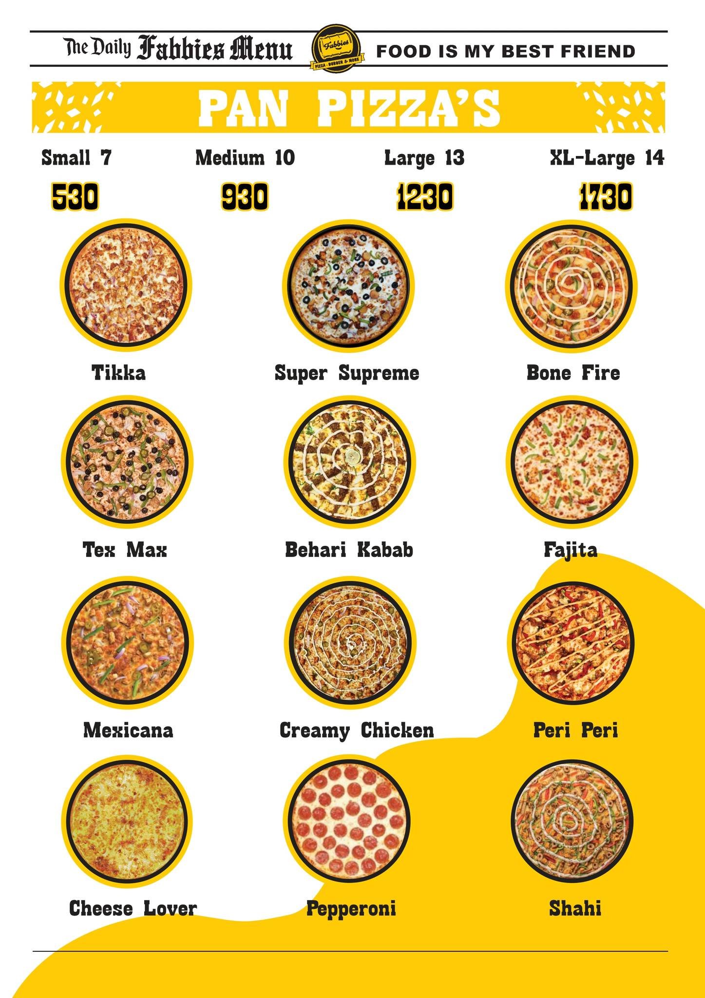 Fabbies Pizza menu page 3
